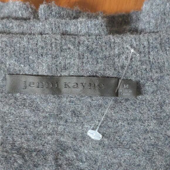 Jenni Kayne Charcoal Gray Marina Pullover Sweater Merino Wool Cashmere Blend - M - Picture 6 of 9
